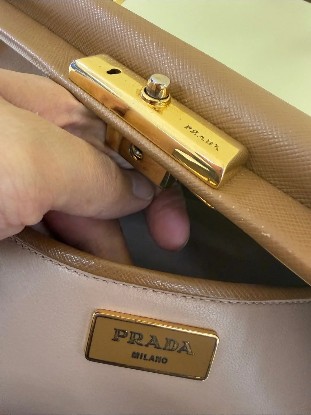 prada Classic Structured Women's Satchel Handbag in Brown